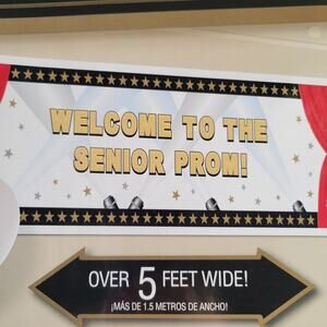 Giant Customizable Banner Kit 65x20in W/ Letters Numbers Red Gold Black, Party